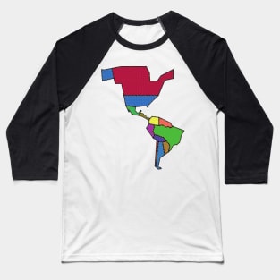 Map of the Americas Baseball T-Shirt